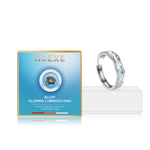 HOEXE Luminous Silver Wellness Ring | Pain Relief & Glow