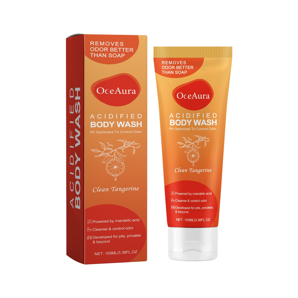 Acidified Body Wash for Odor Control With Mandelic Acid
