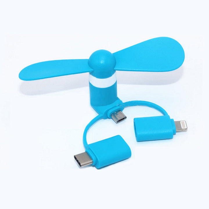 Mini Phone Cooling Fan — 3-in-1 Plug-In Cooler