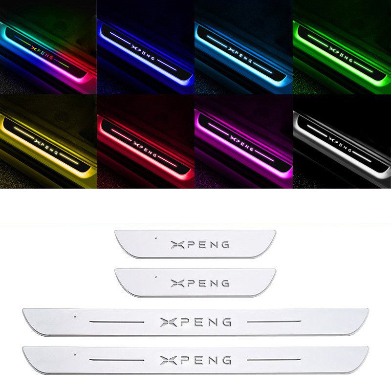 LED Door Sill Scuff Plates — Customizable RGB Neon Lighting