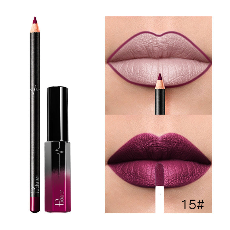 36-Color Matte Lip Gloss Set With Matching Lip Liner
