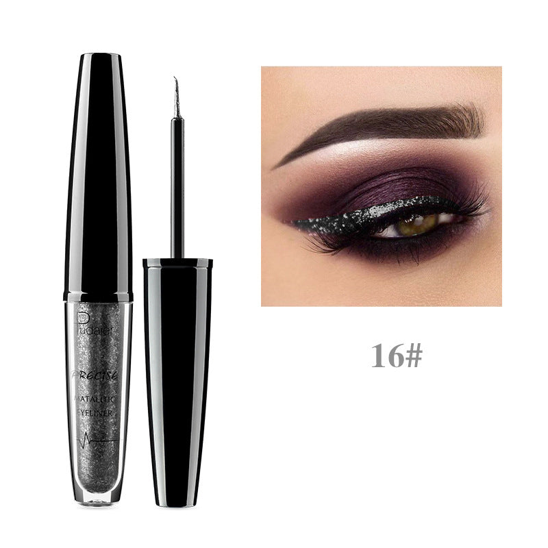 Metallic Liquid Eyeliner for Reflective Glitter Looks