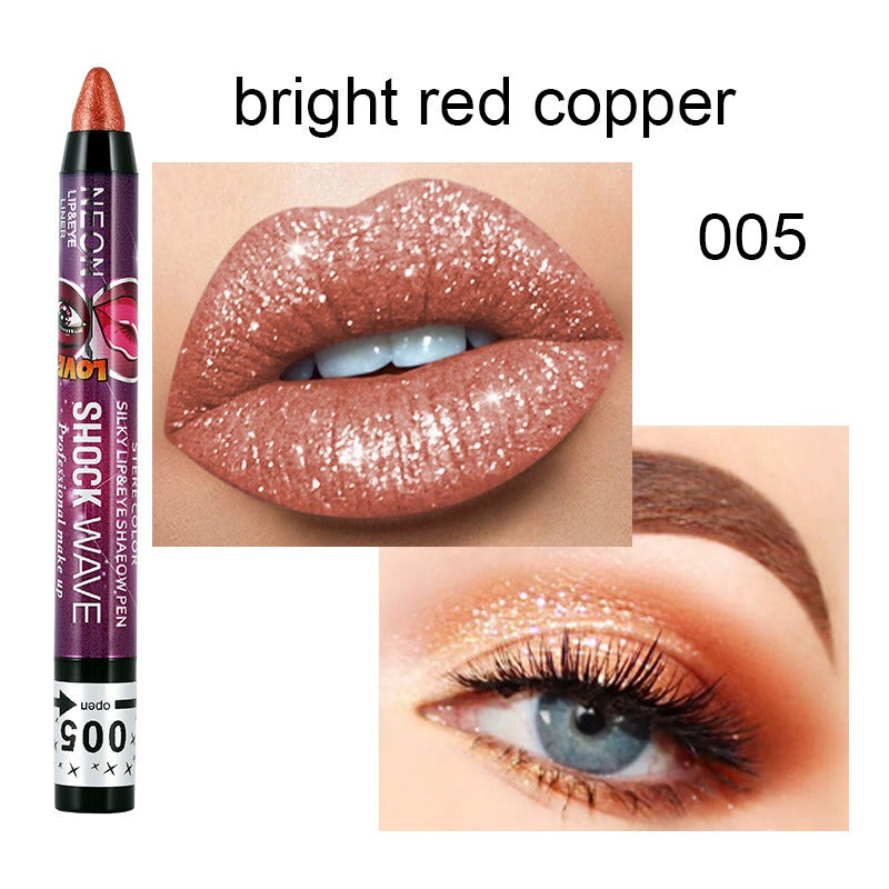 Eye and Lip Pencil Set: 36 Glitter Shades, 2-in-1
