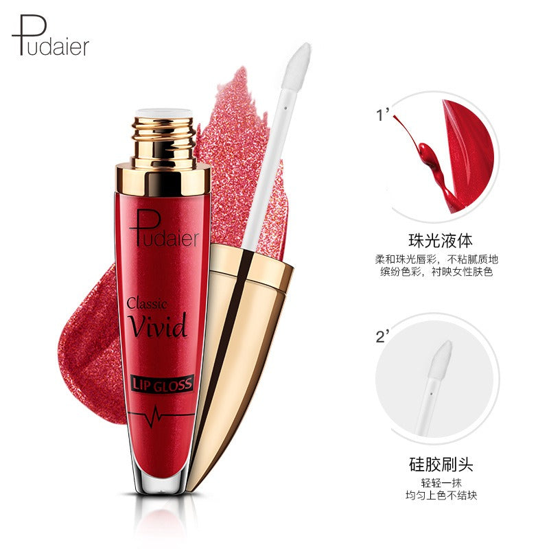 Lip Gloss — Diamond Glitter, Vivid High-Shine Color