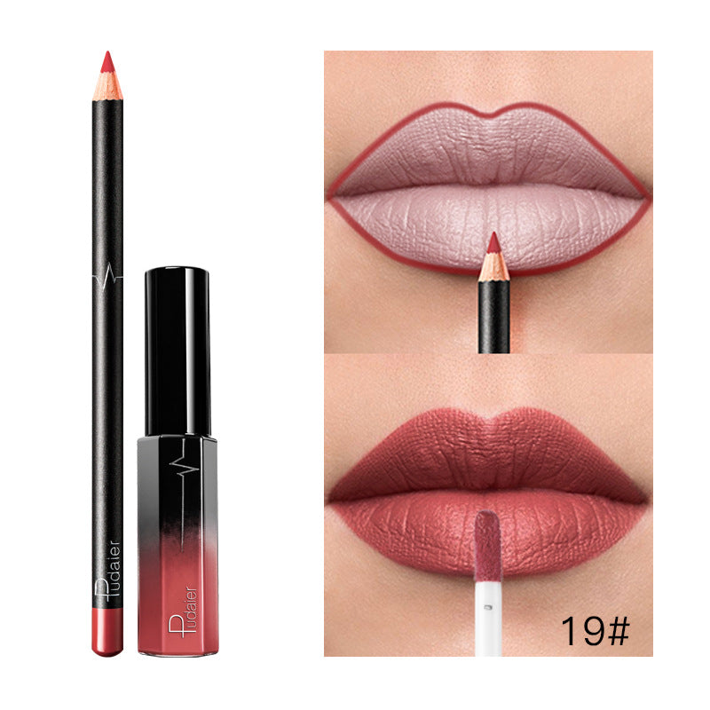 36-Color Matte Lip Gloss Set With Matching Lip Liner