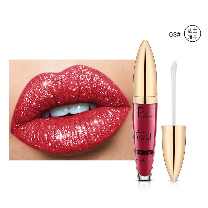 Lip Gloss — Diamond Glitter, Vivid High-Shine Color
