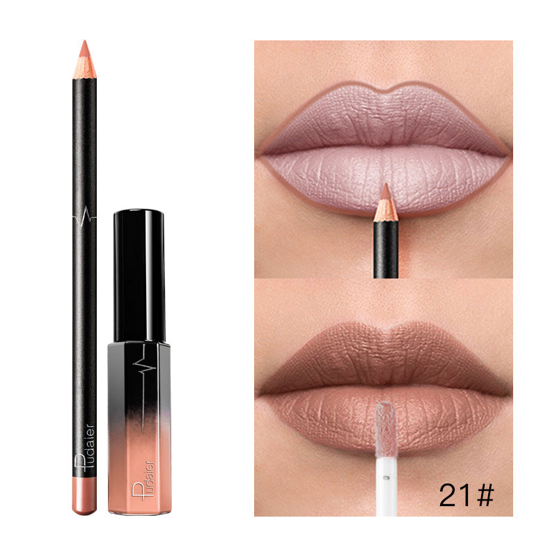 36-Color Matte Lip Gloss Set With Matching Lip Liner