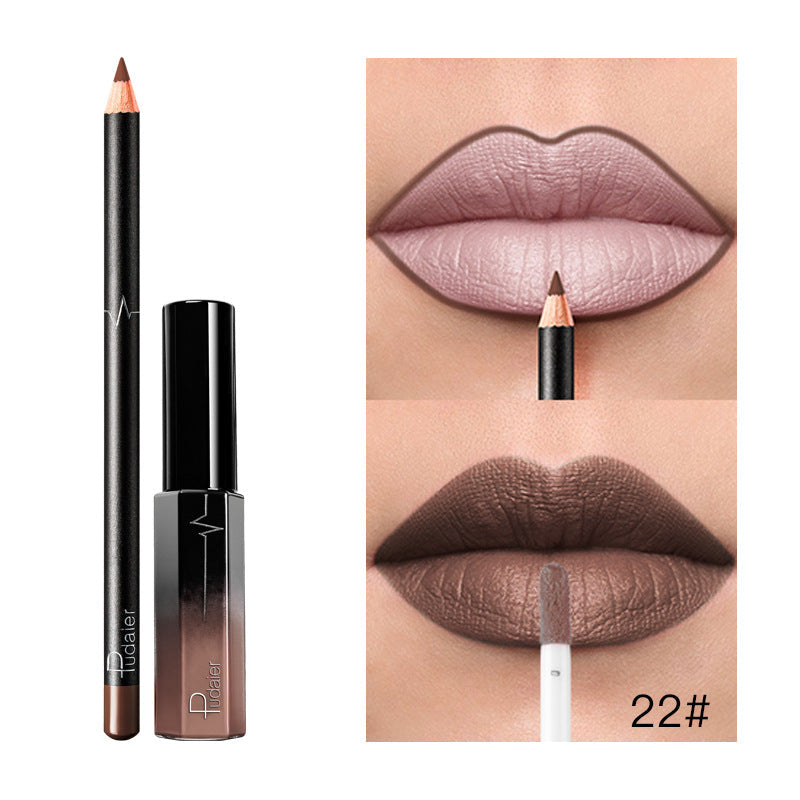 36-Color Matte Lip Gloss Set With Matching Lip Liner