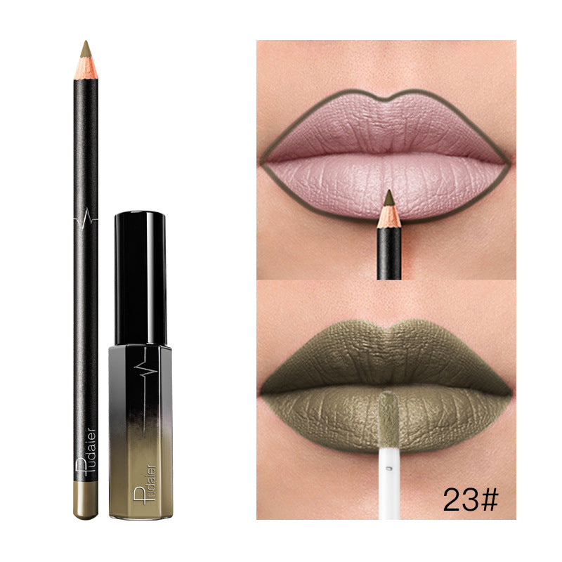 36-Color Matte Lip Gloss Set With Matching Lip Liner