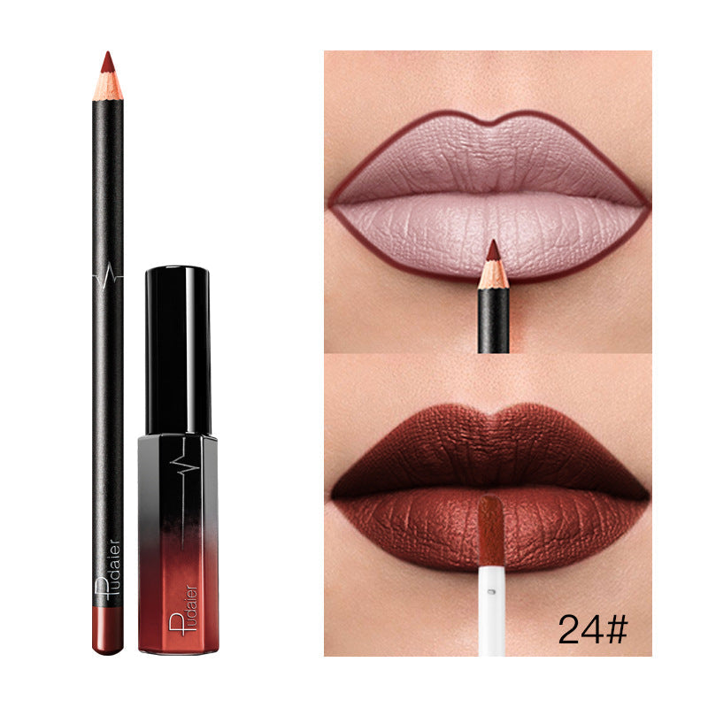 36-Color Matte Lip Gloss Set With Matching Lip Liner
