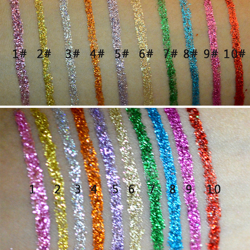 Glitter Liquid Eyeliner Set: 10 Vibrant Eye Shades