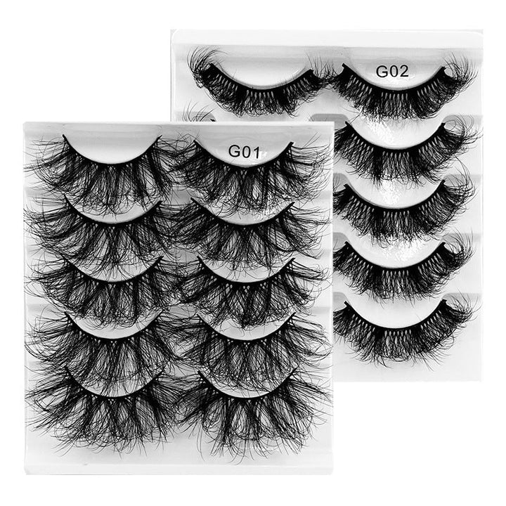 False Eyelashes 8D Fluffy Volume, 5-Pair Glam Set
