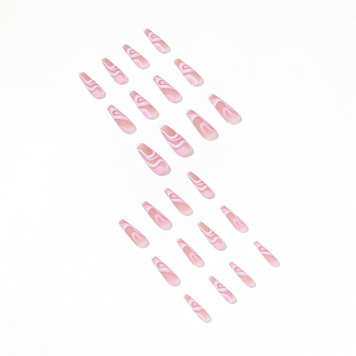 Rose Swirl Press-On Nails for Salon-Style Pink Glam
