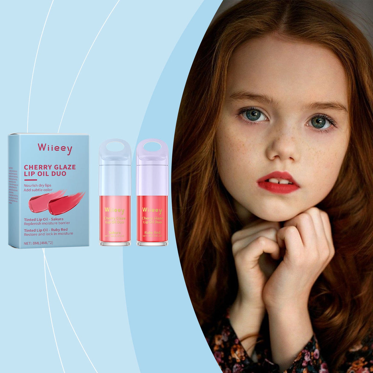 Children's Tinted Lip Oil Duo for Soft Glossy Color