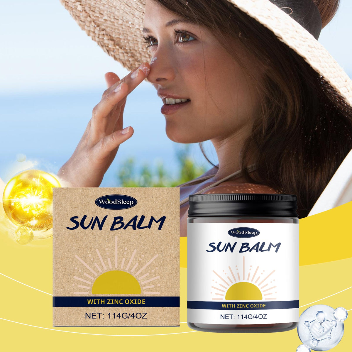 WoodSleep Zinc Oxide Sun Cream For Travel & Outdoor Skin