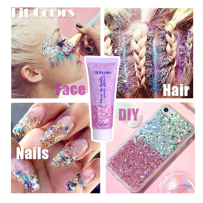 Face & Body Glitter Gel Makeup for Dazzling Sparkle
