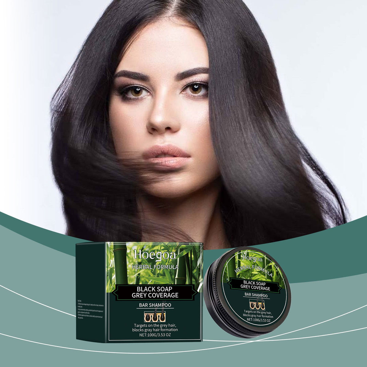 Bamboo Charcoal Shampoo Bar for Grey Hair Coverage