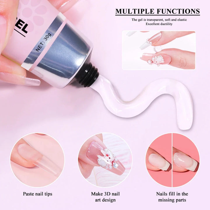 Nail Tip Glue Gel for Strong, Bubble-Free Extensions