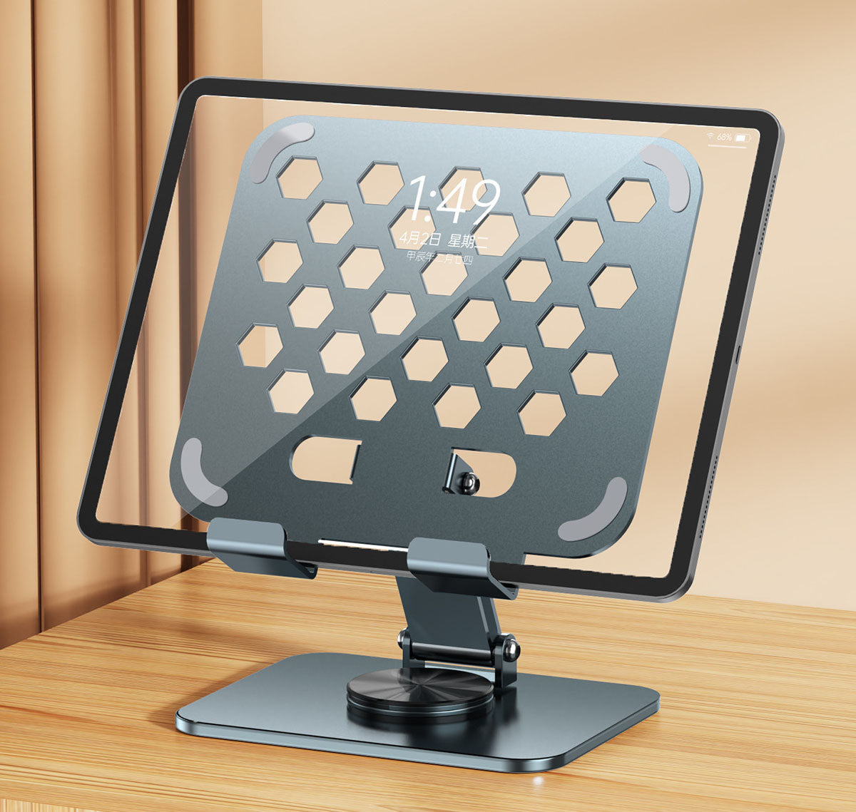 360° Rotating All-Metal Tablet Stand — Ergonomic Desk Setup