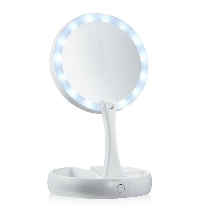 LED Vanity Mirror with Lights — Folds Flat for Travel