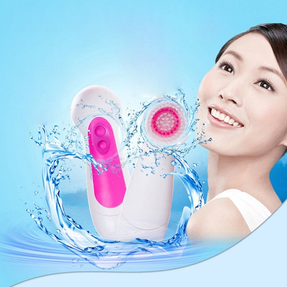 6-in-1 Electric Face Cleansing Brush — Acne & Blackhead