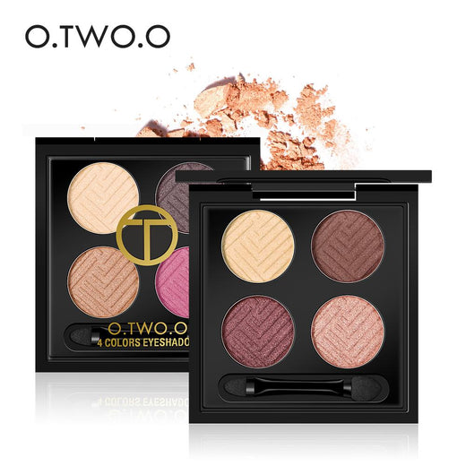 4-Color Eyeshadow Palette for Dimensional Eye Makeup