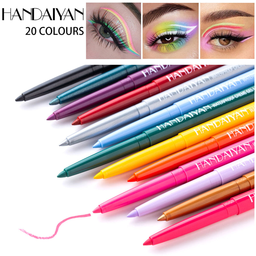 20-Color Waterproof Colorful Eyeliner Pen Set for Looks