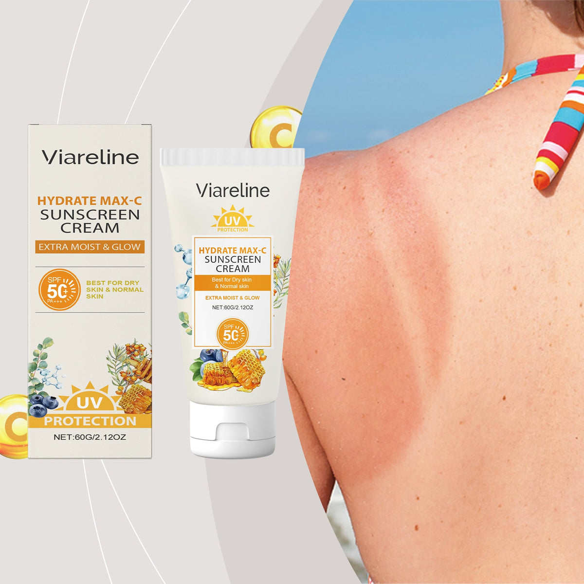 SPF 50+ Hydrating Face Cream With Glow, No White Cast