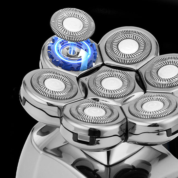 7-Head Rechargeable Rotary Shaver — Smooth 7D Grooming