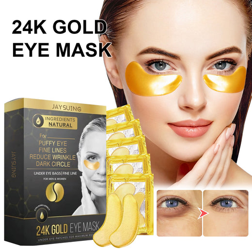 24K Gold Eye Masks for Puffy Eyes, Fine Lines & Moisture