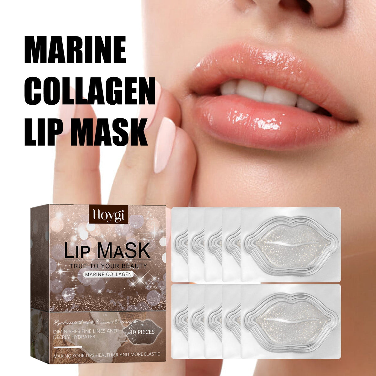Marine Collagen Lip Mask for Dry, Cracked Lips (16pk)