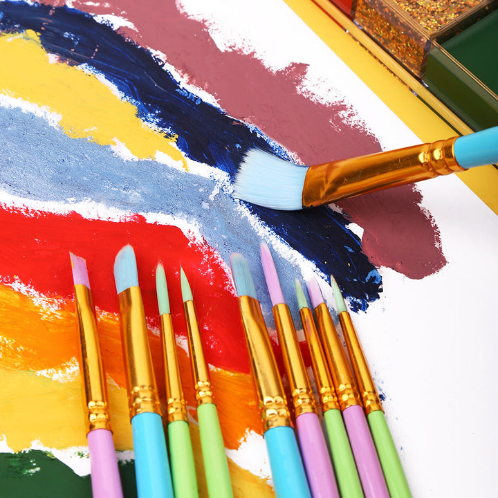 Pastel Paint Brushes Set — 10-Piece for Art & Halloween
