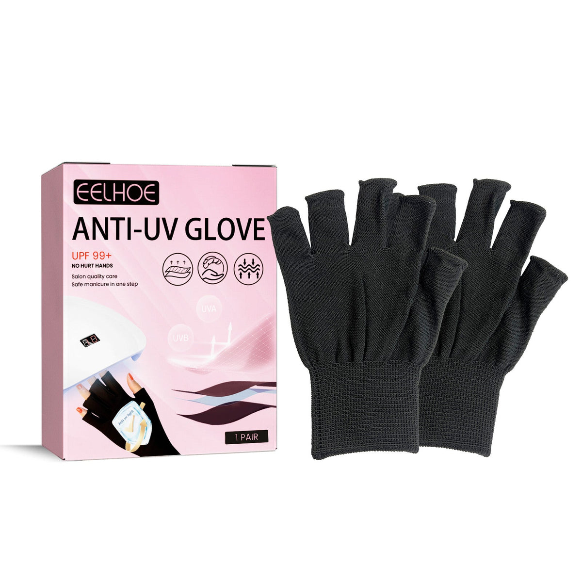Fingerless UV Protection Gloves — UPF 99+ Anti-Aging