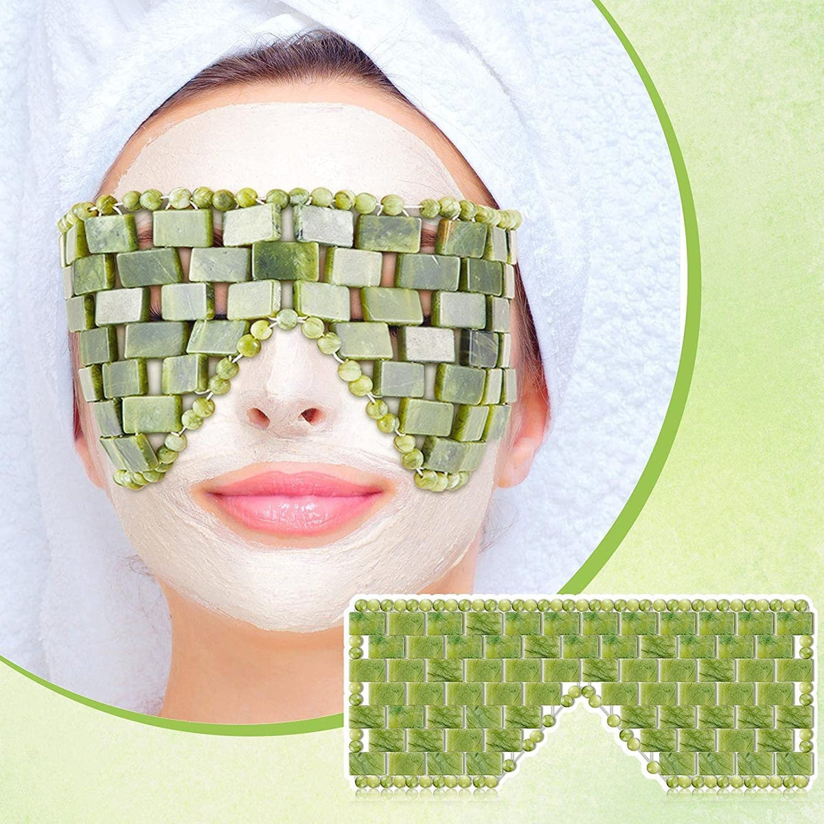 Jade Eye Mask for Cooling Spa-Like Eye Care Ritual
