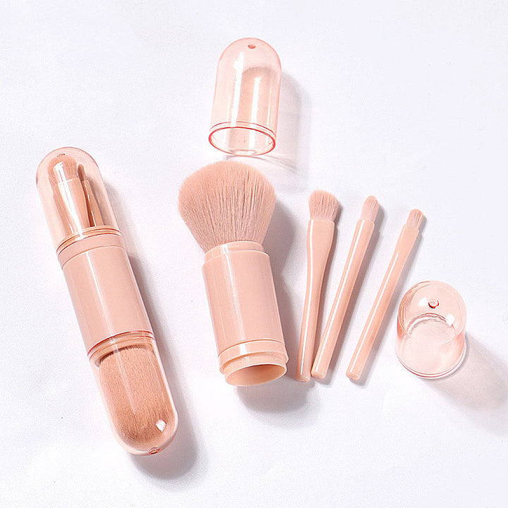 4-in-1 Makeup Brush Set for Easy Travel Makeup Touch-Ups