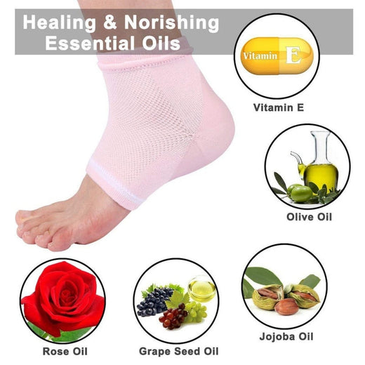 Silicone Gel Heel Socks for Cracked, Dry Foot Skin