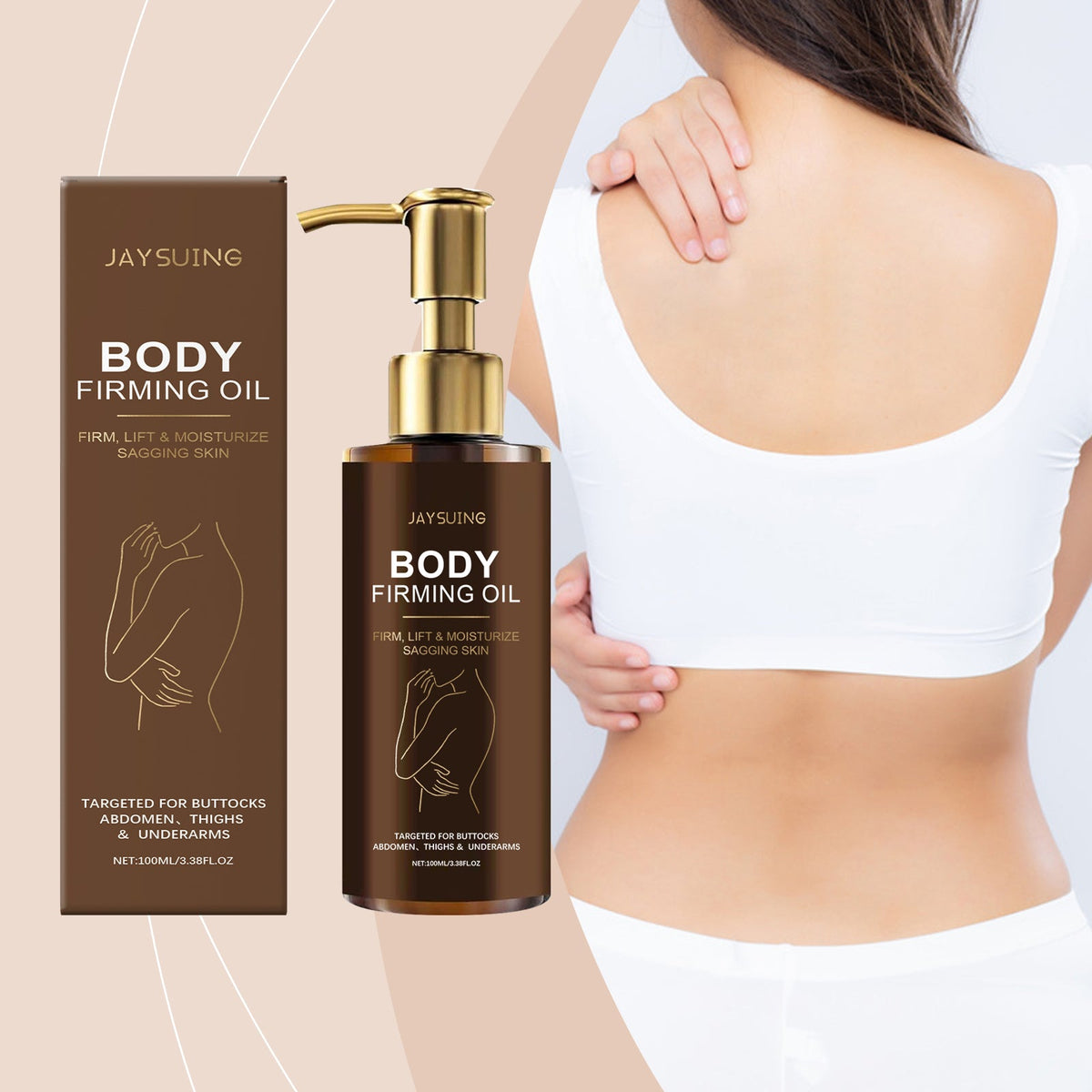 Firming Body Oil for Sagging Skin, Amber Glass 100ml