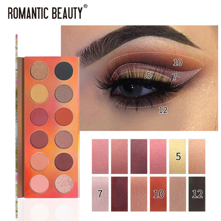 12-Color Eyeshadow Palette for Warm, Versatile Looks