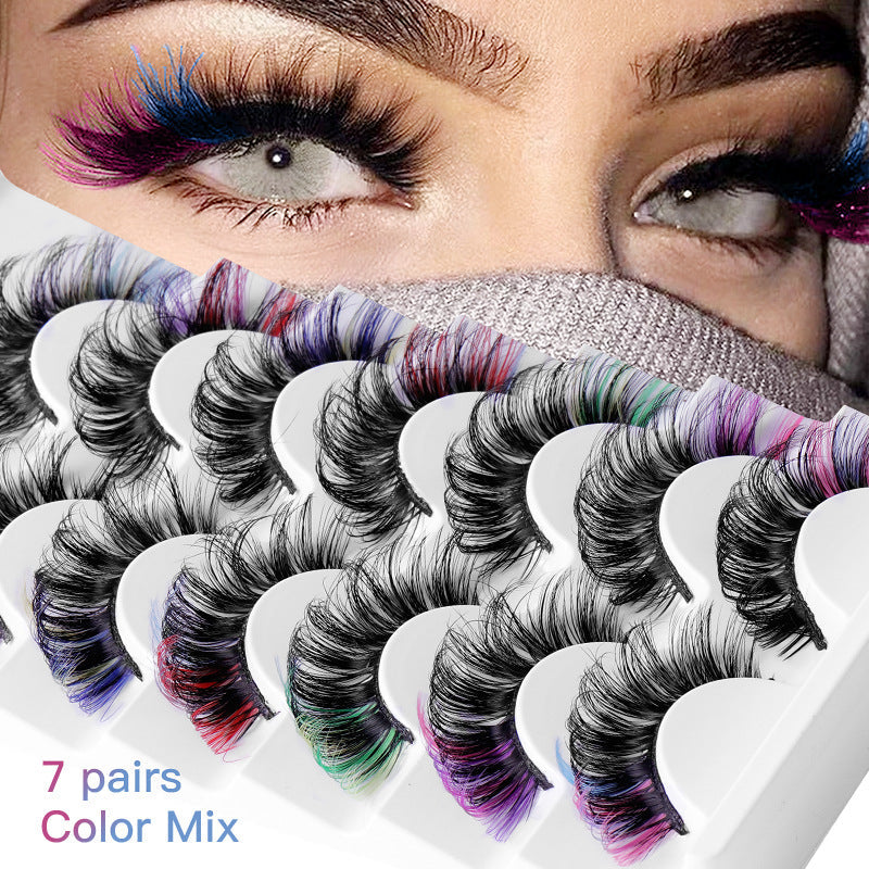 Colorful False Eyelashes, 7 Pairs for Bold Eye Looks