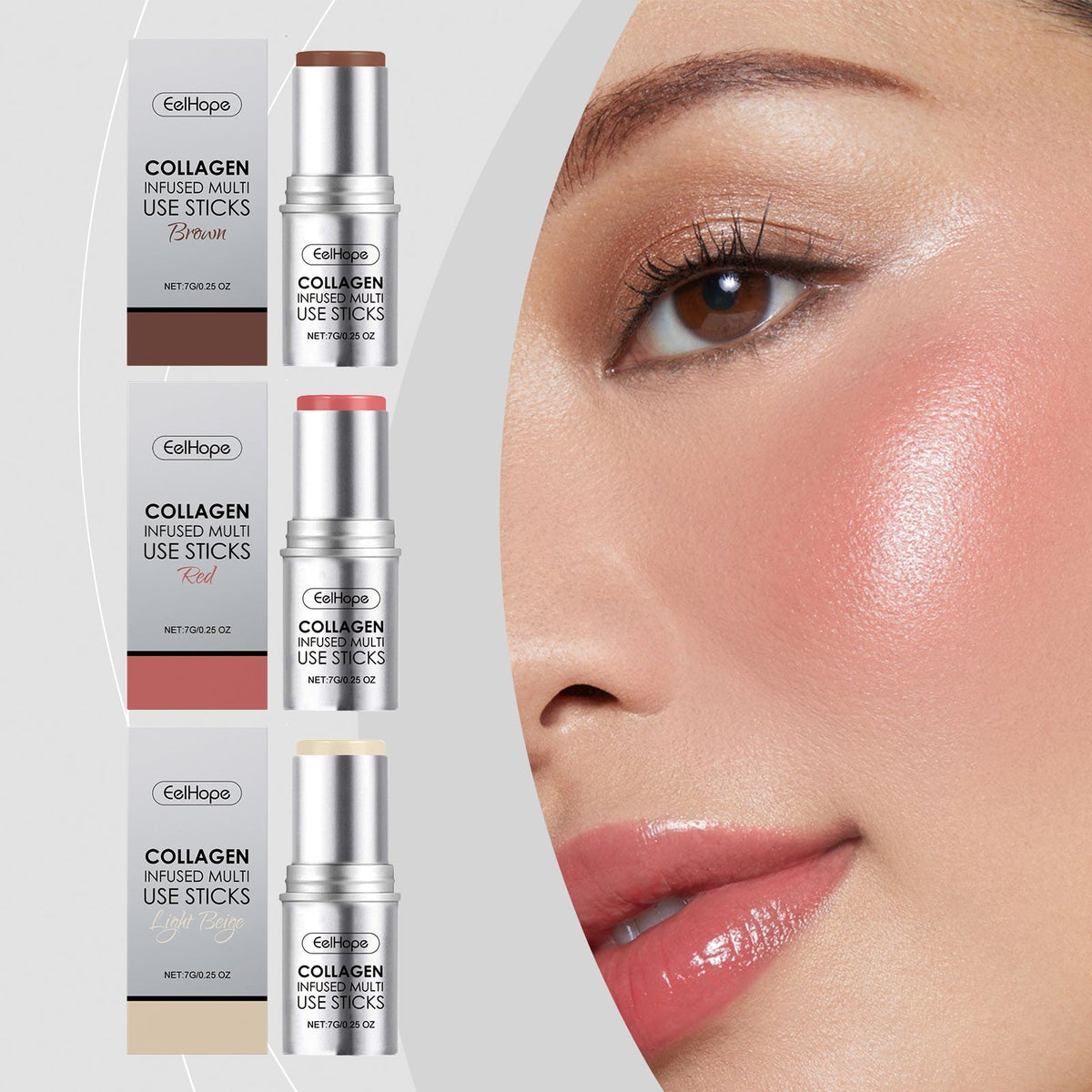 Collagen Makeup Stick for Moisturizing Soft-Gloss Color