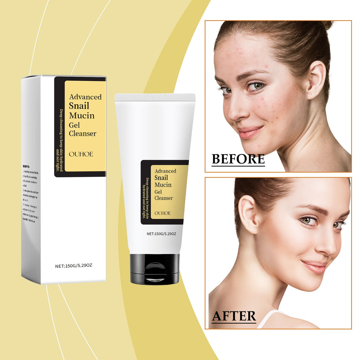 Snail Mucin Gel Cleanser for Deep Pore Cleansing & Glow