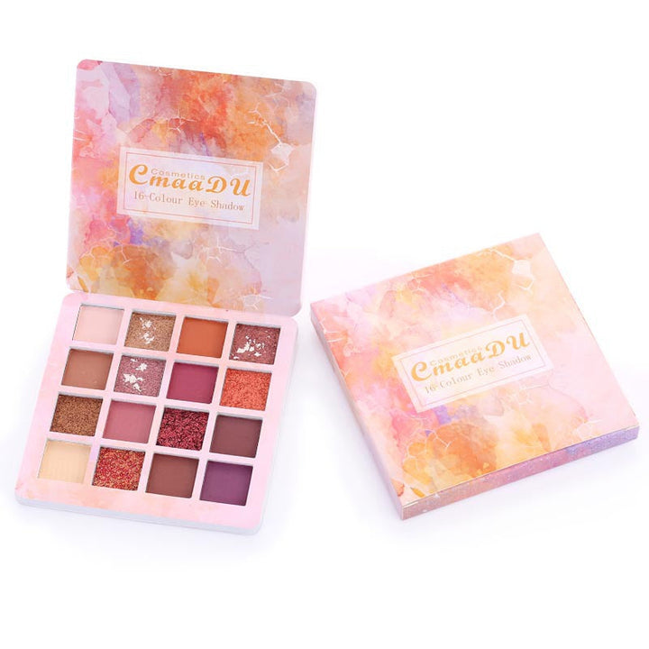 16-Shade Eyeshadow Palette for Matte & Glitter Looks