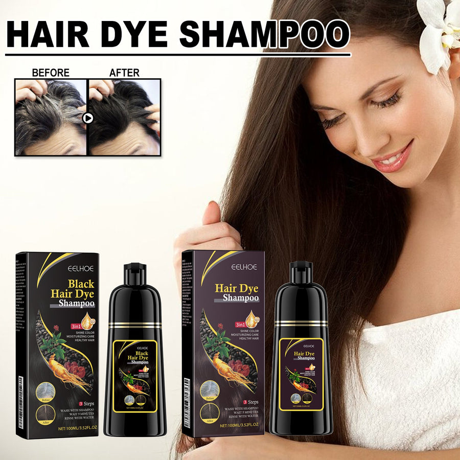 White To Black Hair Dye Shampoo for Gray Coverage
