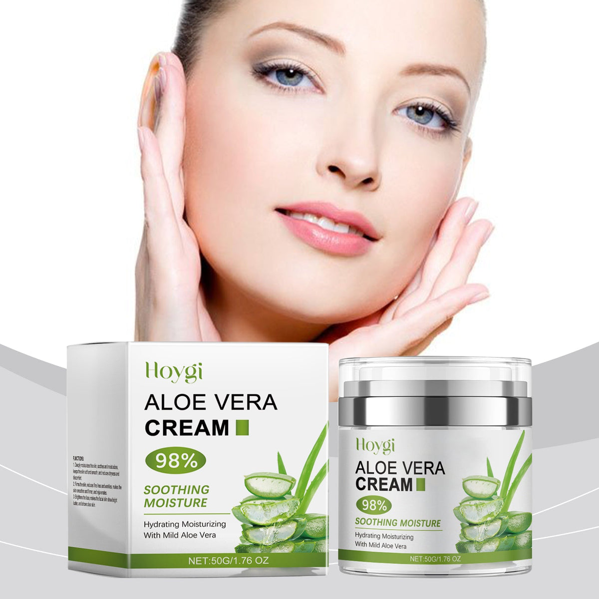 Aloe Vera Face Cream 98% for Dry, Dull Skin Relief