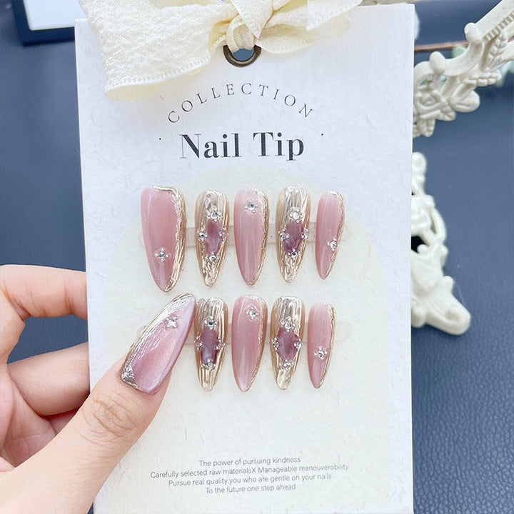 Crystal Cat's Eye Press-On Nails — Salon-Quality Manicure