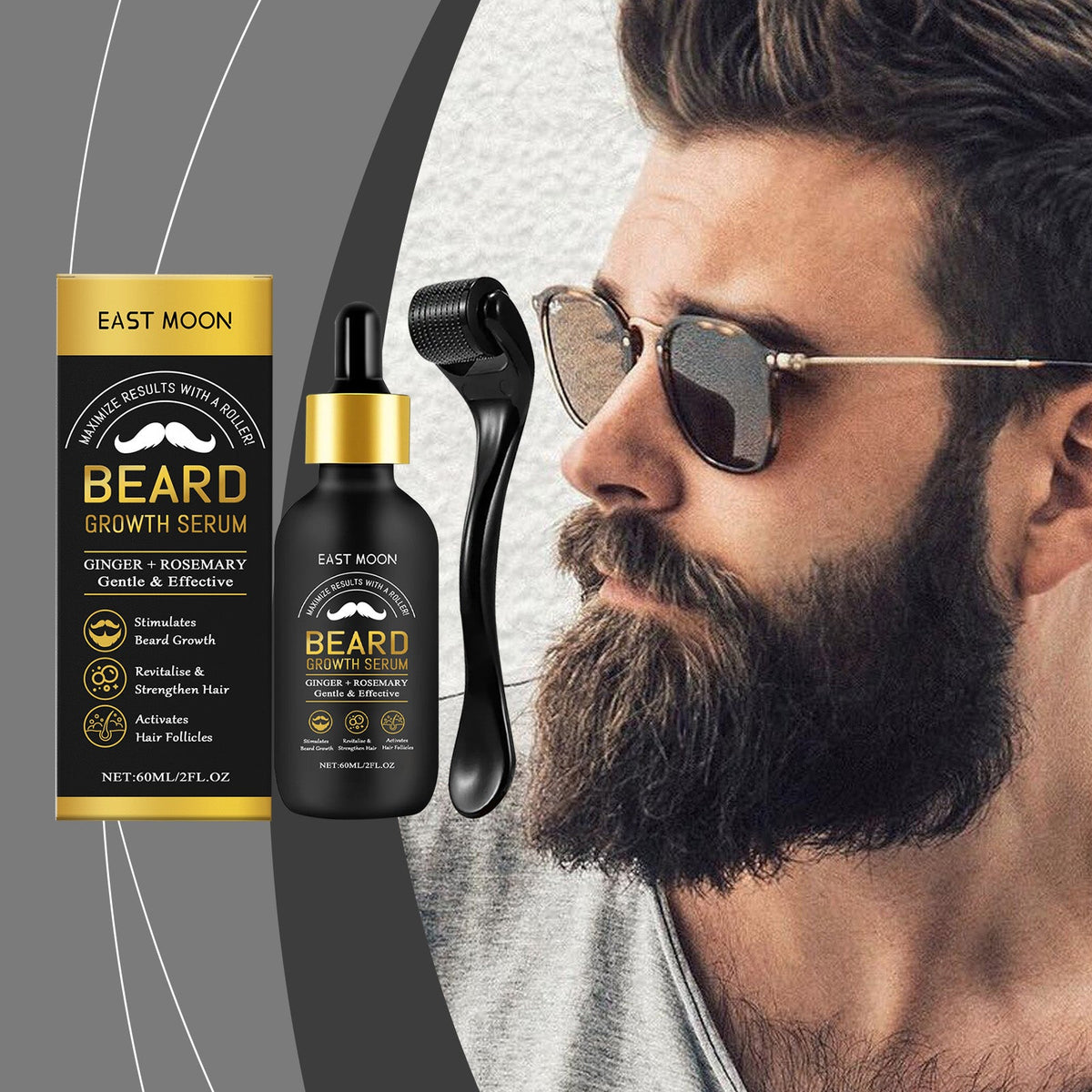 Beard Growth Serum & Derma Roller Kit – Fuller, Thicker Beards