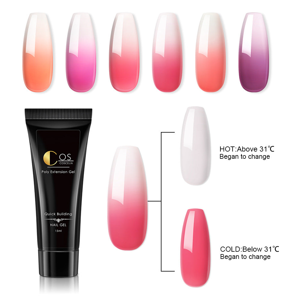 Quick-Building Poly Extension Gel — Heat-Activated Ombre