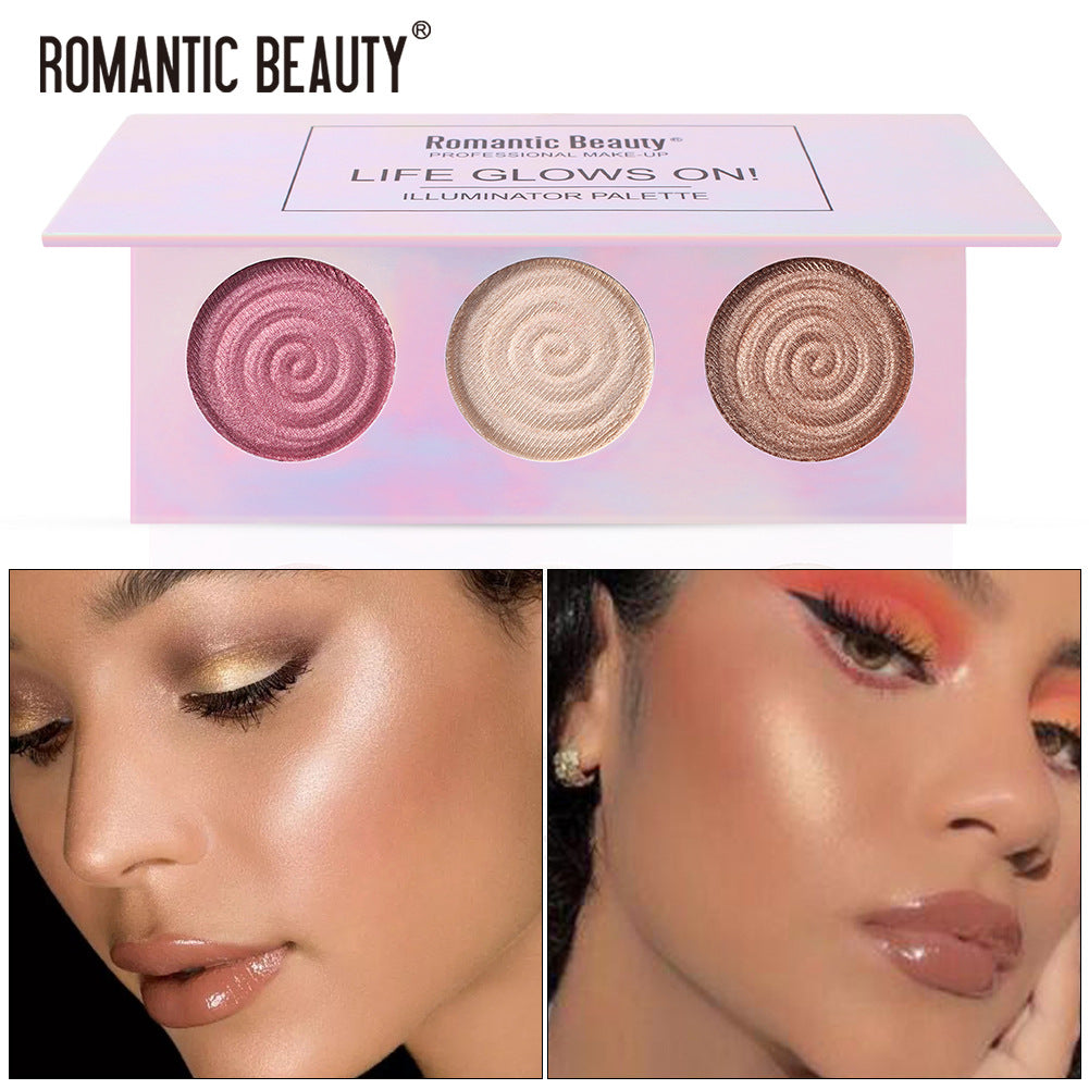 Baked Powder Highlighter Palette for Reflective Glow