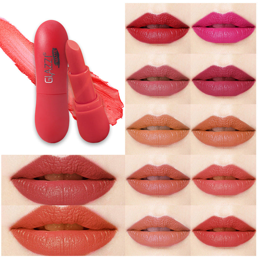 12-Color Matte Lipstick Set for Long-Lasting Color
