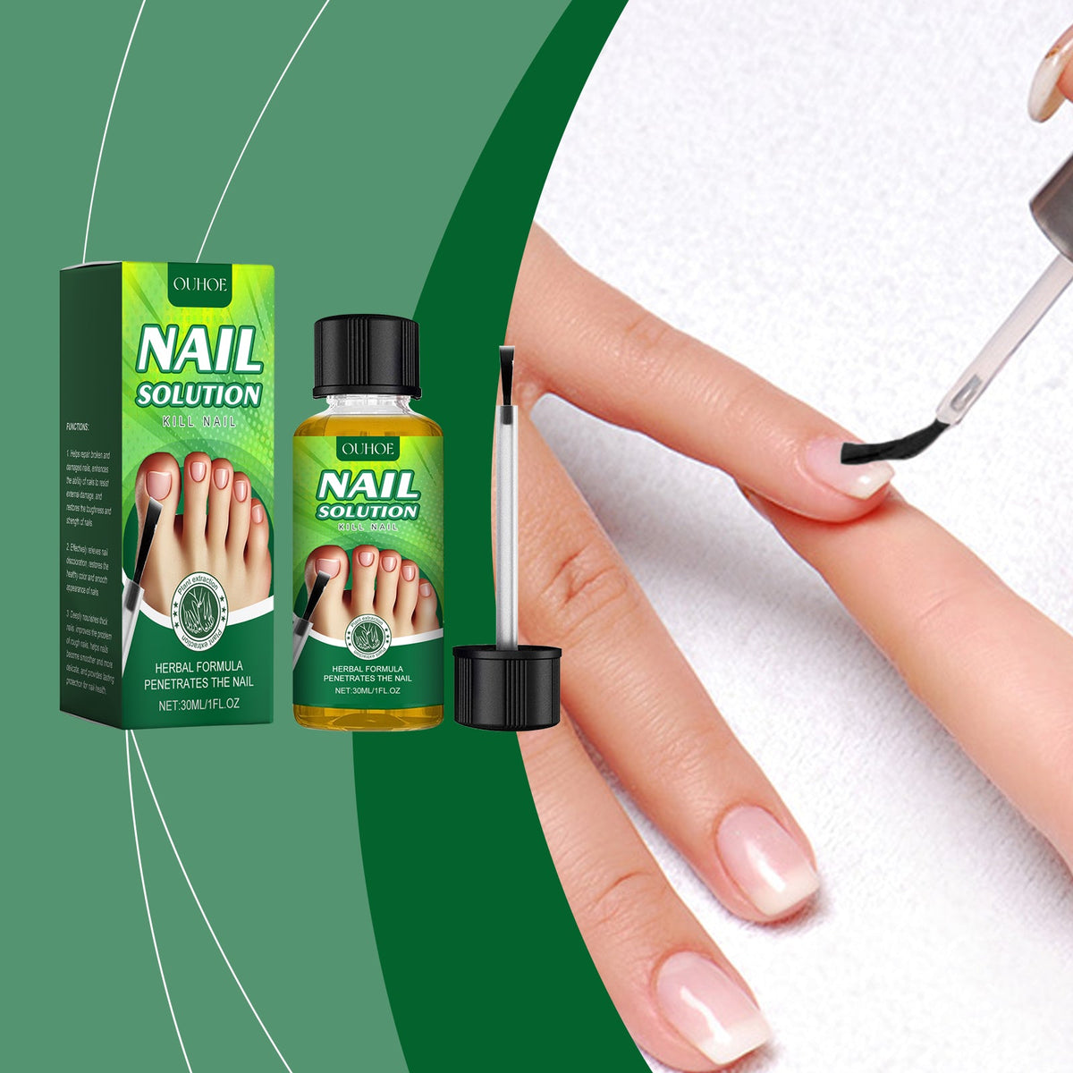 Herbal Nail Repair Solution for Discolored Brittle Nails